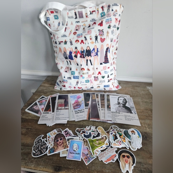 Taylor Swift Accessories - *FLASH SALE* NIP Taylor Swift Tote Bag, 50 pc Sticker Pack & 50pc Cards